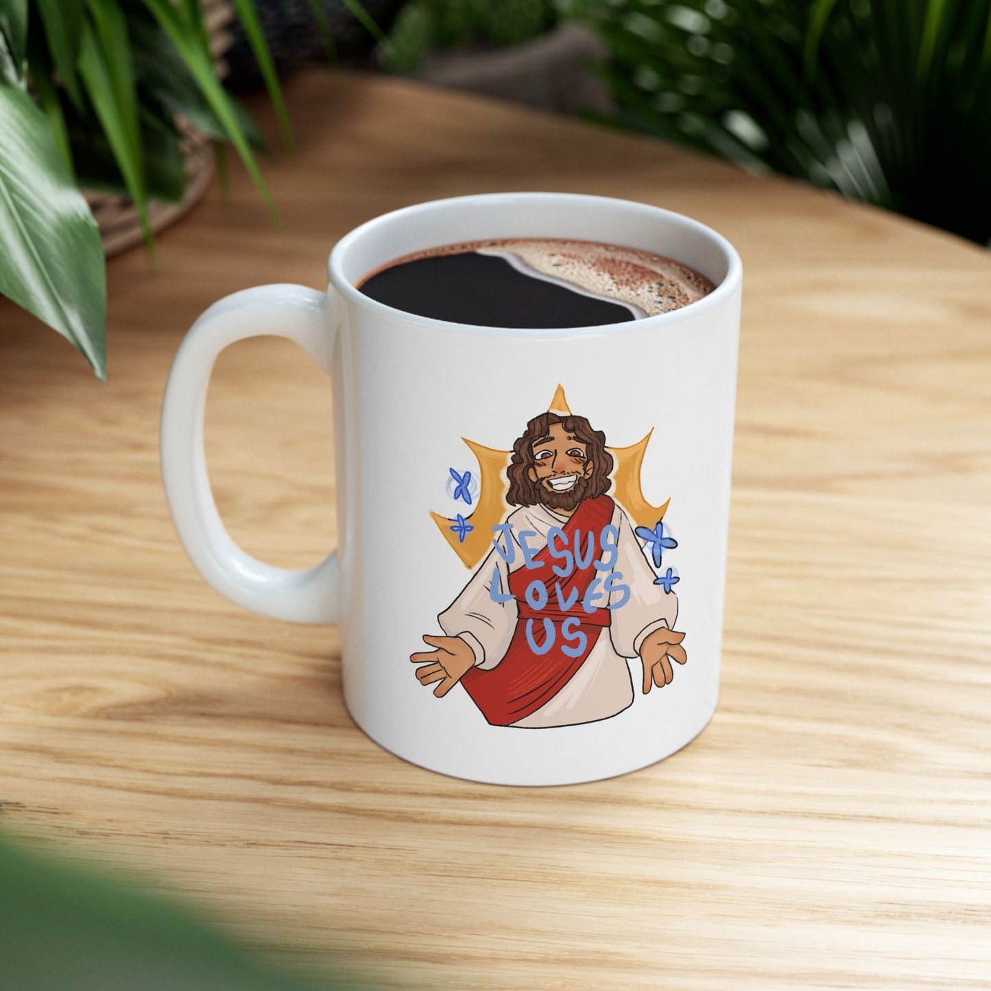Jesus Loves Us Heart Mug