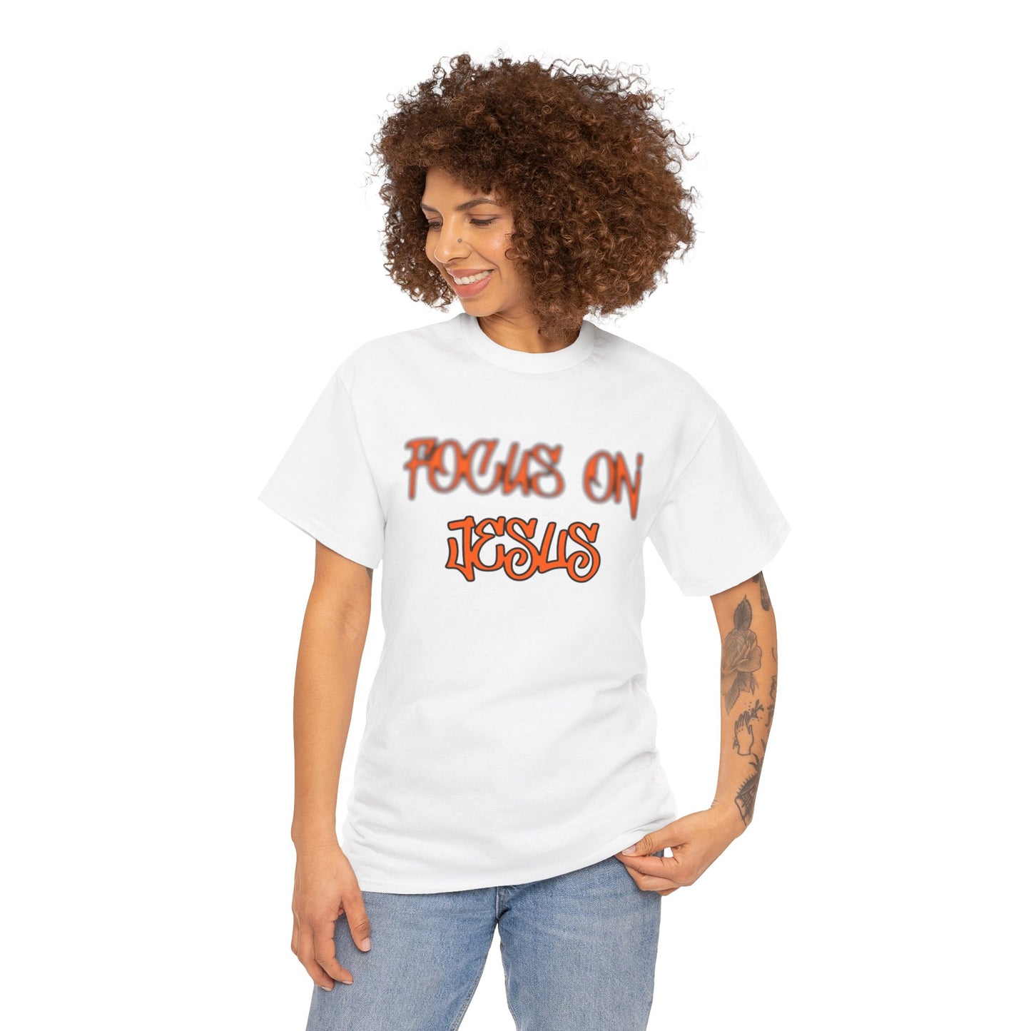 Focus on Jesus Heavy Cotton Tee