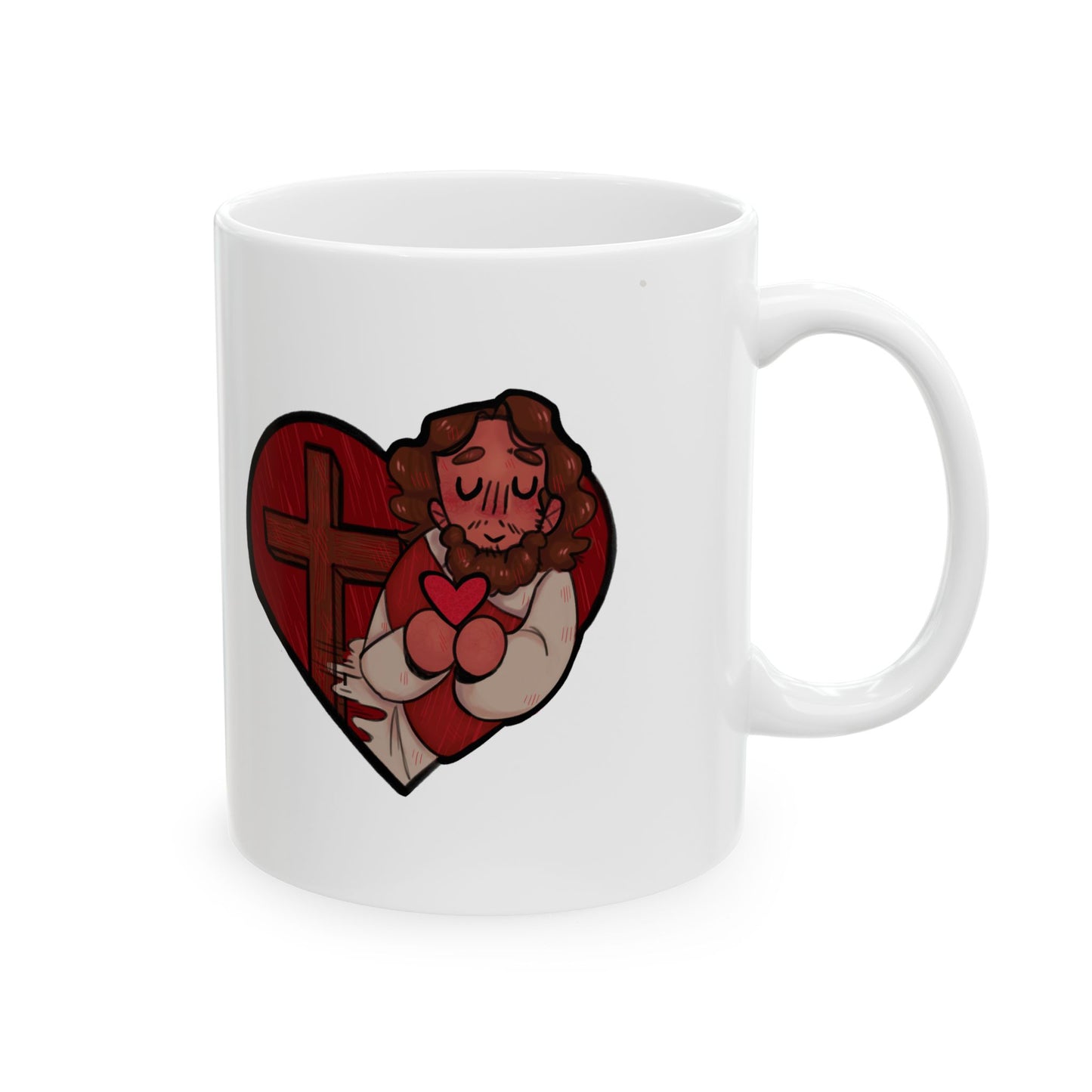 Jesus Loves Us Heart Mug