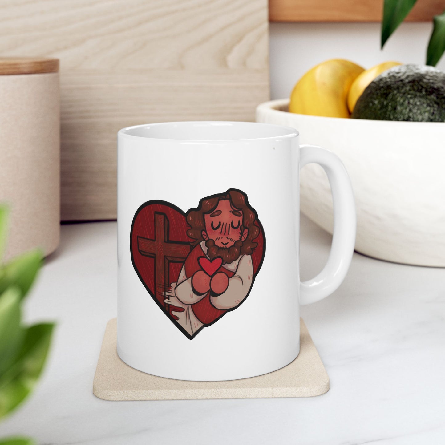 Jesus Loves Us Heart Mug