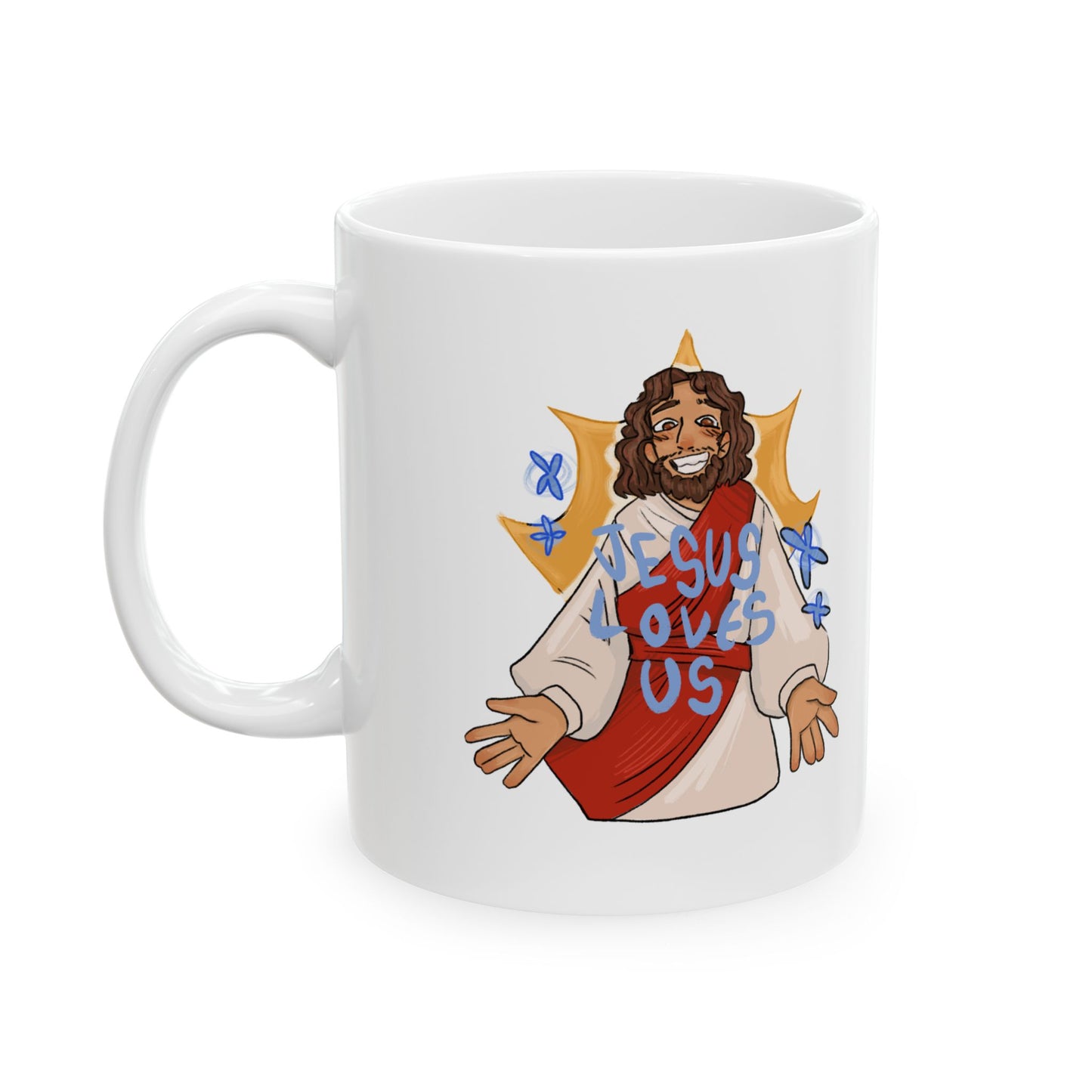 Jesus Loves Us Heart Mug